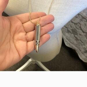 New Bullet Gold Plated Beaded Military Style Chain Necklace